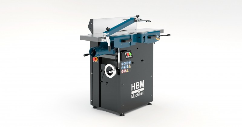 HBM vlak- en vandiktebank 12 inch met spiraalsnijkop, 230 V, 3 messen, 310 mm schaafbreedte
