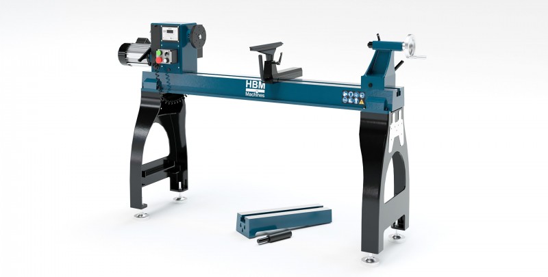 HBM variabele houtdraaibank 1200 x 460 mm, kantelbaar, M33, MT2, 3200 rpm
