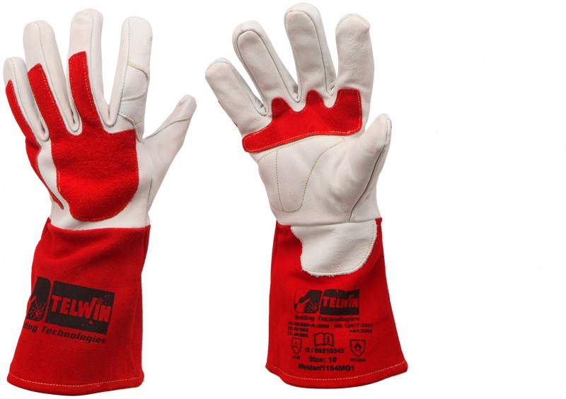 Telwin Dakota TIG lashandschoenen leer rood one size