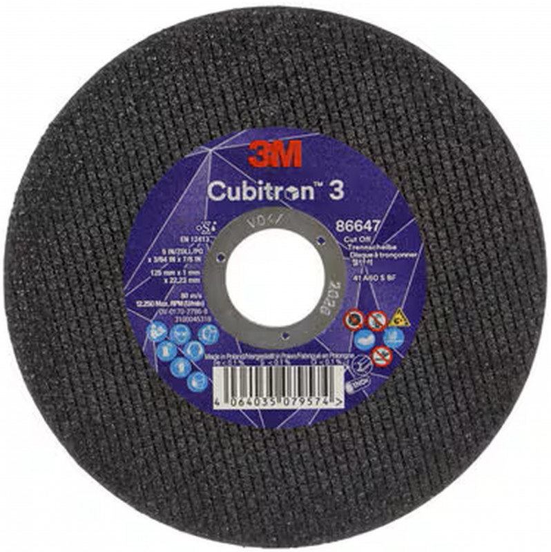 3M Cubitron II doorslijpschijf T41 125 mm x 1 mm x 22,23 mm A60 metaal