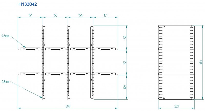 HBM tussenschot set 250 mm voor 1 lade HBM tussenschot set 250 mm voor 1 lade