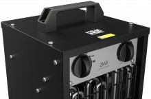 HBM elektrisk heater 2000 W med termostat, 3 trin, 120 m³/h, egnet til 40 m², sort.