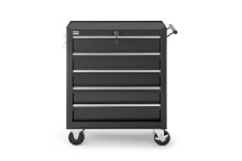 HBM gereedschapswagen 5 laden 62 cm zwart met slot, 4 wielen, 125 mm
