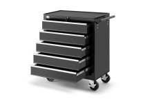 HBM gereedschapswagen 5 laden 62 cm zwart met slot, 4 wielen, 125 mm

