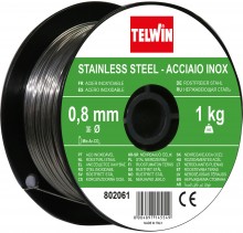 Telwin rustfrit stål svejsetråd 0,8 mm 1 kg, grå.