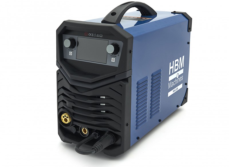 HBM MIG/MAG 220 Lasapparaat 230V 220A MIG/MAG, MMA, TIG, Display, Draagbaar
