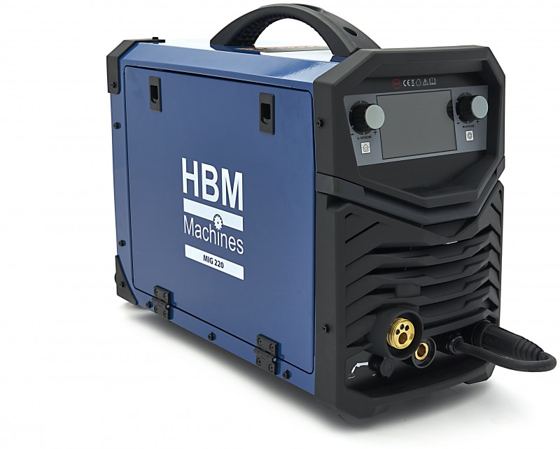 HBM MIG/MAG 220 Lasapparaat 230V 220A MIG/MAG, MMA, TIG, Display, Draagbaar

