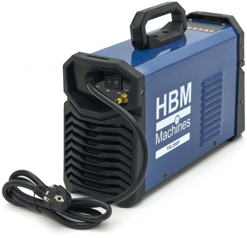 HBM TIG 200P Lasapparaat 230V 200A Pulse, Display, Draagbaar, IP21S voor RVS, Staal en Titanium HBM TIG 200P Lasapparaat 230V 200A Pulse, Display, Draagbaar, IP21S voor RVS, Staal en Titanium