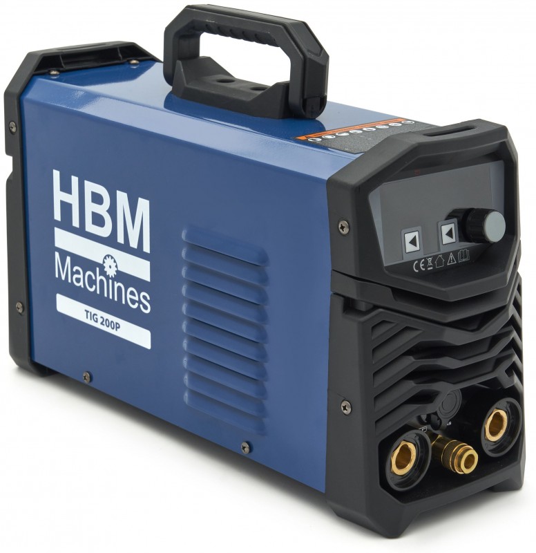 HBM TIG 200P Lasapparaat 230V 200A Pulse, Display, Draagbaar, IP21S voor RVS, Staal en Titanium HBM TIG 200P Lasapparaat 230V 200A Pulse, Display, Draagbaar, IP21S voor RVS, Staal en Titanium