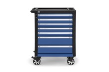 HBM gereedschapswagen blauw 7 laden, 76,5 cm, slot, 4 wielen, max. belasting 190 kg