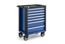 HBM gereedschapswagen blauw 7 laden, 76,5 cm, slot, 4 wielen, max. belasting 190 kg