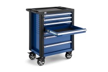 HBM gereedschapswagen blauw 7 laden, 76,5 cm, slot, 4 wielen, max. belasting 190 kg