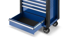 HBM gereedschapswagen blauw 7 laden, 76,5 cm, slot, 4 wielen, max. belasting 190 kg