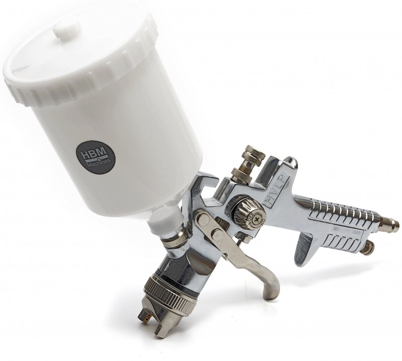 HBM HVLP verfspuit 600 ml aluminium wit 0,6 kg