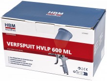 HBM HVLP verfspuit 600 ml aluminium wit 0,6 kg