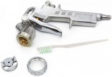 HBM højtryks malersprøjte 600 ml, 6 bar, 1,5 mm, aluminium, sølv.