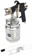 HBM hogedruk verfspuit met zuigkracht 1000 ml, 6 bar, aluminium, zwart
