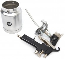 HBM hogedruk verfspuit met zuigkracht 1000 ml, 6 bar, aluminium, zwart
