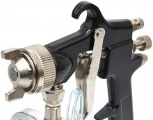 HBM hogedruk verfspuit met zuigkracht 1000 ml, 6 bar, aluminium, zwart
