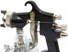 HBM hogedruk verfspuit met zuigkracht 1000 ml, 6 bar, aluminium, zwart
