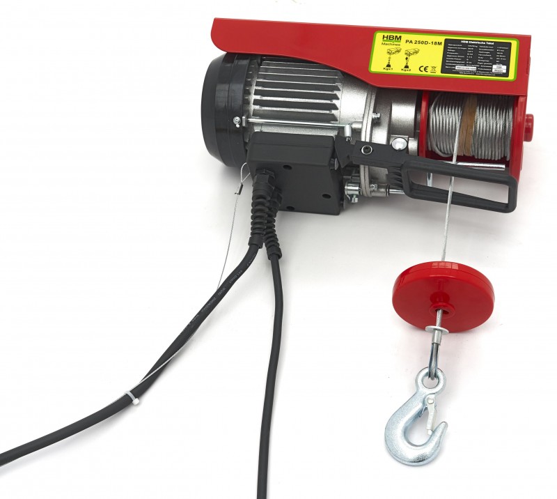 HBM Elektrische Takel 500 kg 18 m 500 W 230 V 8 m/min 3 mm kabel HBM Elektrische Takel 500 kg 18 m 500 W 230 V 8 m/min 3 mm kabel