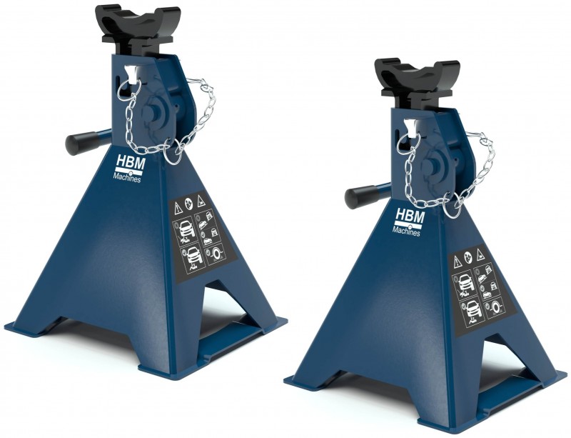 HBM assteunen 2 ton dubbele vergrendeling staal 2 stuks blauw
