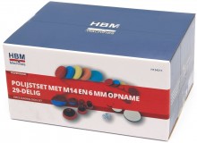 HBM 29-delige polijstset voor metaal, M14 en 6 mm opname
