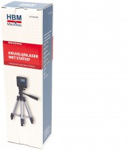 HBM kruislijnlaser met statief, groen, zelfnivellerend, laserklasse 2, IP54, 30 m, 3 mm, AA-batterijen
