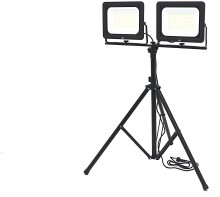 HBM dubbele LED bouwlamp met statief 200W 20.500 lm 5000K IP65 zwart
