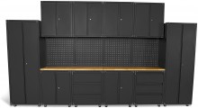 HBM Premium Modulair Werkplaatssysteem 16-Delig Mat Zwart HBM Premium Modulair Werkplaatssysteem 16-Delig Mat Zwart