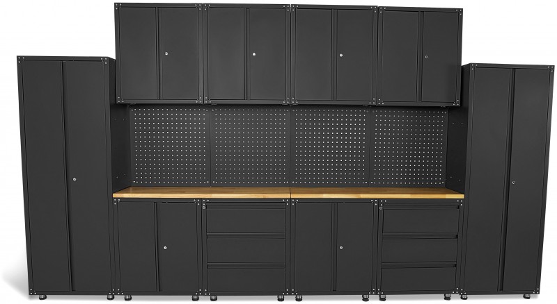 HBM Premium Modulair Werkplaatssysteem 16-Delig Mat Zwart HBM Premium Modulair Werkplaatssysteem 16-Delig Mat Zwart