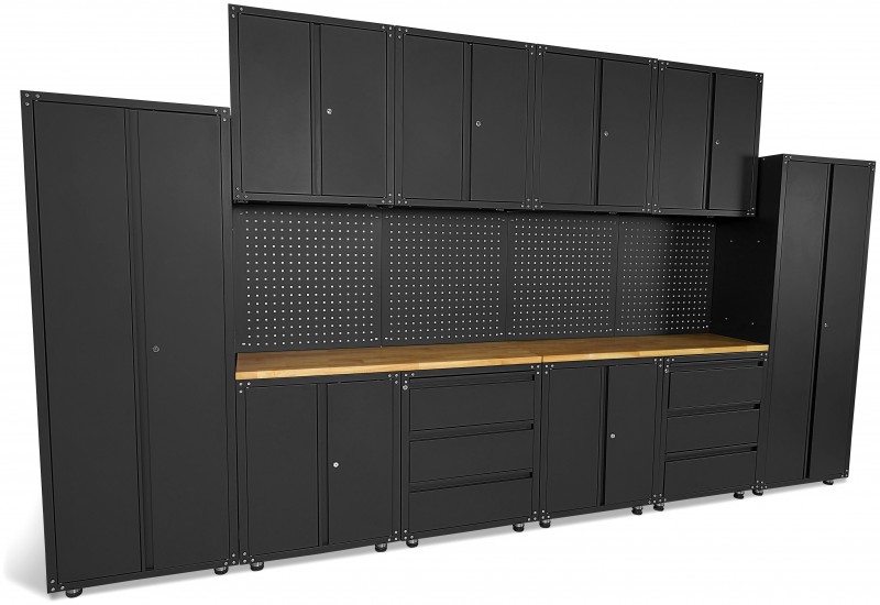HBM Premium Modulair Werkplaatssysteem 16-Delig Mat Zwart HBM Premium Modulair Werkplaatssysteem 16-Delig Mat Zwart