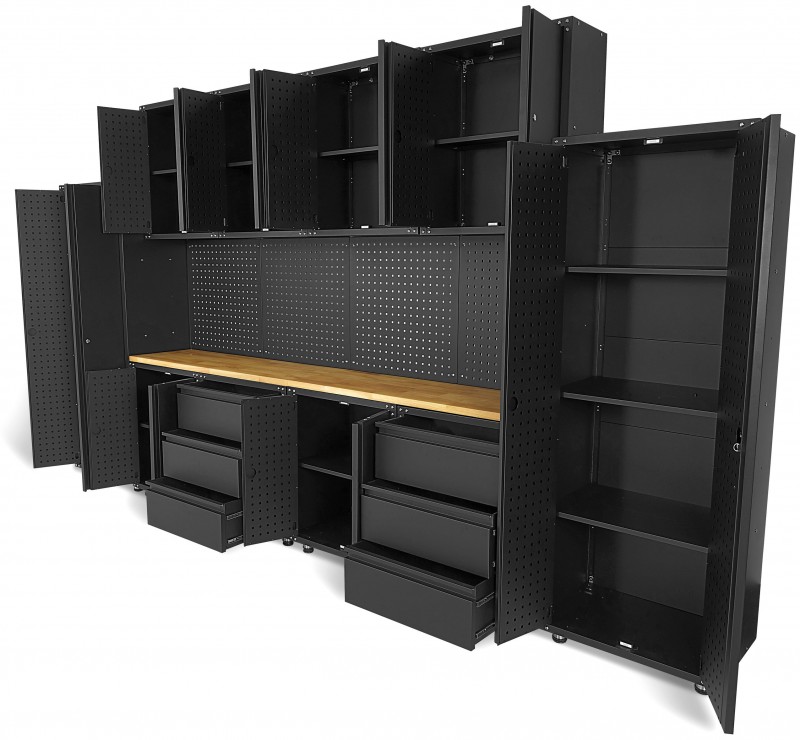 HBM Premium Modulair Werkplaatssysteem 16-Delig Mat Zwart HBM Premium Modulair Werkplaatssysteem 16-Delig Mat Zwart