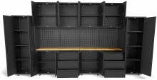 HBM Premium Modulair Werkplaatssysteem 16-Delig Mat Zwart HBM Premium Modulair Werkplaatssysteem 16-Delig Mat Zwart