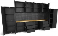 HBM Premium Modulair Werkplaatssysteem 16-Delig Mat Zwart HBM Premium Modulair Werkplaatssysteem 16-Delig Mat Zwart