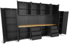 HBM Premium Modulair Werkplaatssysteem 16-Delig Mat Zwart HBM Premium Modulair Werkplaatssysteem 16-Delig Mat Zwart