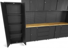 HBM Premium Modulair Werkplaatssysteem 16-Delig Mat Zwart HBM Premium Modulair Werkplaatssysteem 16-Delig Mat Zwart