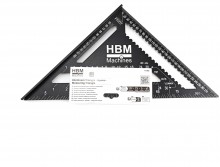 HBM 305 mm aluminium gradendriehoek, blokhaak en meetdriehoek - 90° - zwart