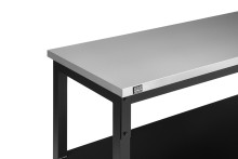 HBM RVS arbejdsbænk 152 cm x 61 cm, højde 91,1 cm, bæreevne 150 kg. HBM RVS arbejdsbænk 152 cm x 61 cm, højde 91,1 cm, bæreevne 150 kg.
