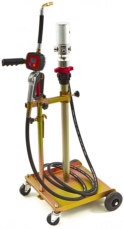 HBM Verrijdbare Olievatpomp voor Vaten, 50-60 liter, 18 l/min, 8 bar, 4 m slang, BSP 1/4, SAE 130, stookolie