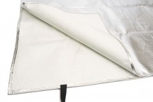HBM svejsetæppe 1100G M2 120 x 180 cm glasfiber med aluminiums forside 500 °C.