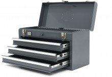 HBM gereedschapskist met 3 laden - grijs, 52 x 21,8 x 30 cm, draagvermogen 25 kg