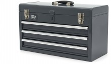 HBM gereedschapskist met 3 laden - grijs, 52 x 21,8 x 30 cm, draagvermogen 25 kg