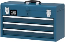 HBM værktøjskasse med 3 skuffer - blå, 52 x 21,8 x 30 cm, bæreevne 25 kg.