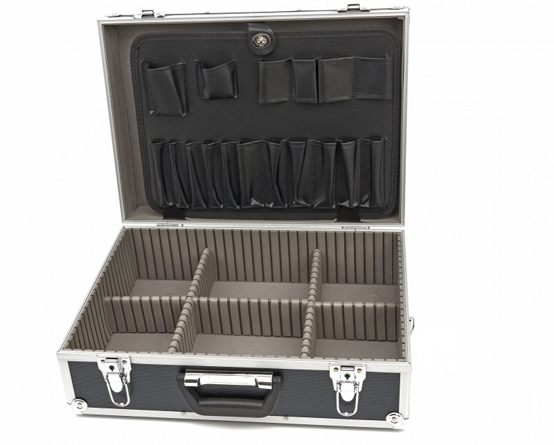 HBM Aluminium gereedschapskoffer 45 x 33 x 15,5 cm met universele vakverdeling