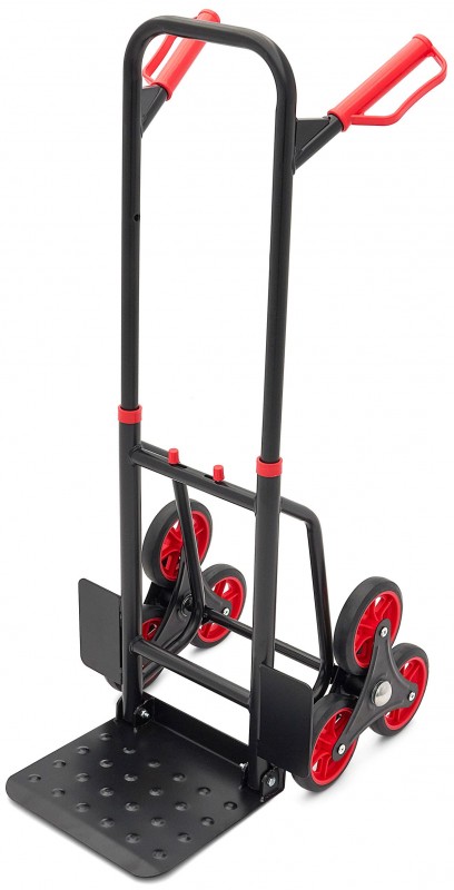 HBM opvouwbare steekwagen voor trappen 150 kg, 6 wielen, staal, 45 x 61 x 110 cm