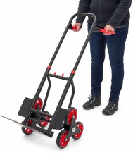 HBM opvouwbare steekwagen voor trappen 150 kg, 6 wielen, staal, 45 x 61 x 110 cm