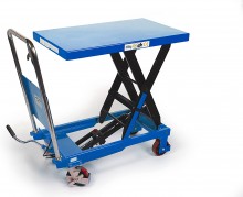 HBM mobil løftebord / arbejdsbord 500 kg, blå, 93 x 50 cm, højde 97 cm.