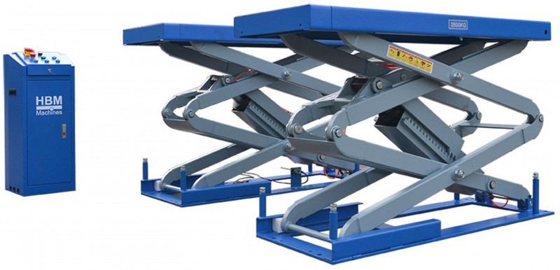 HBM Inbouw Hydraulische Schaarhefbrug met Pneumatische Ontgrendeling 3500 kg, 230V, 2200W
