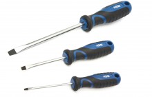 HBM 100-delige soft grip schroevendraaier-, dopsleutel- en bitset met sleuf, hex, Philips, Pozidriv, Torx en binnenvierkant